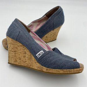 Toms Peep Toe Wedges, Size 7.5